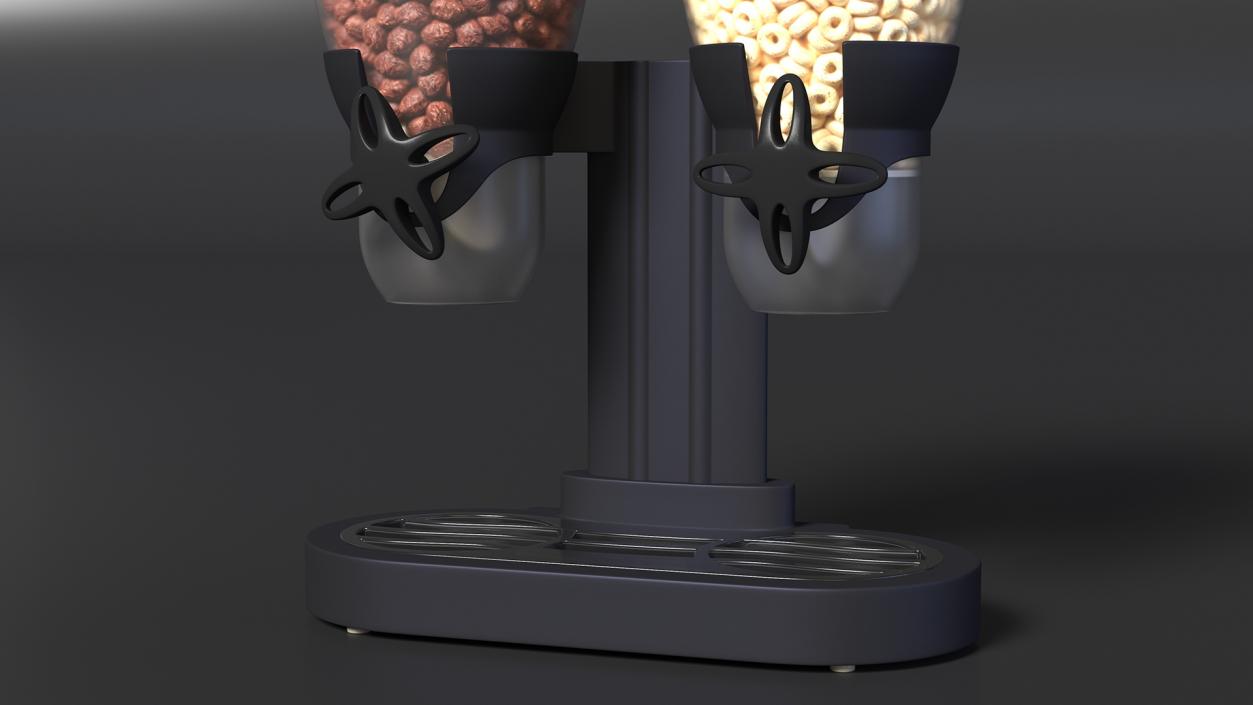 3D Dispensers for Dry Food with Cereal Black