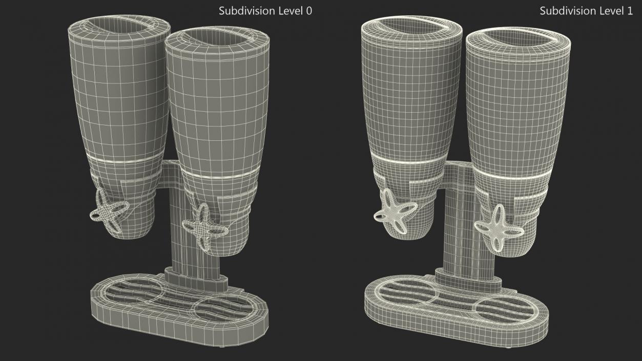 3D Dispensers for Dry Food with Cereal Black