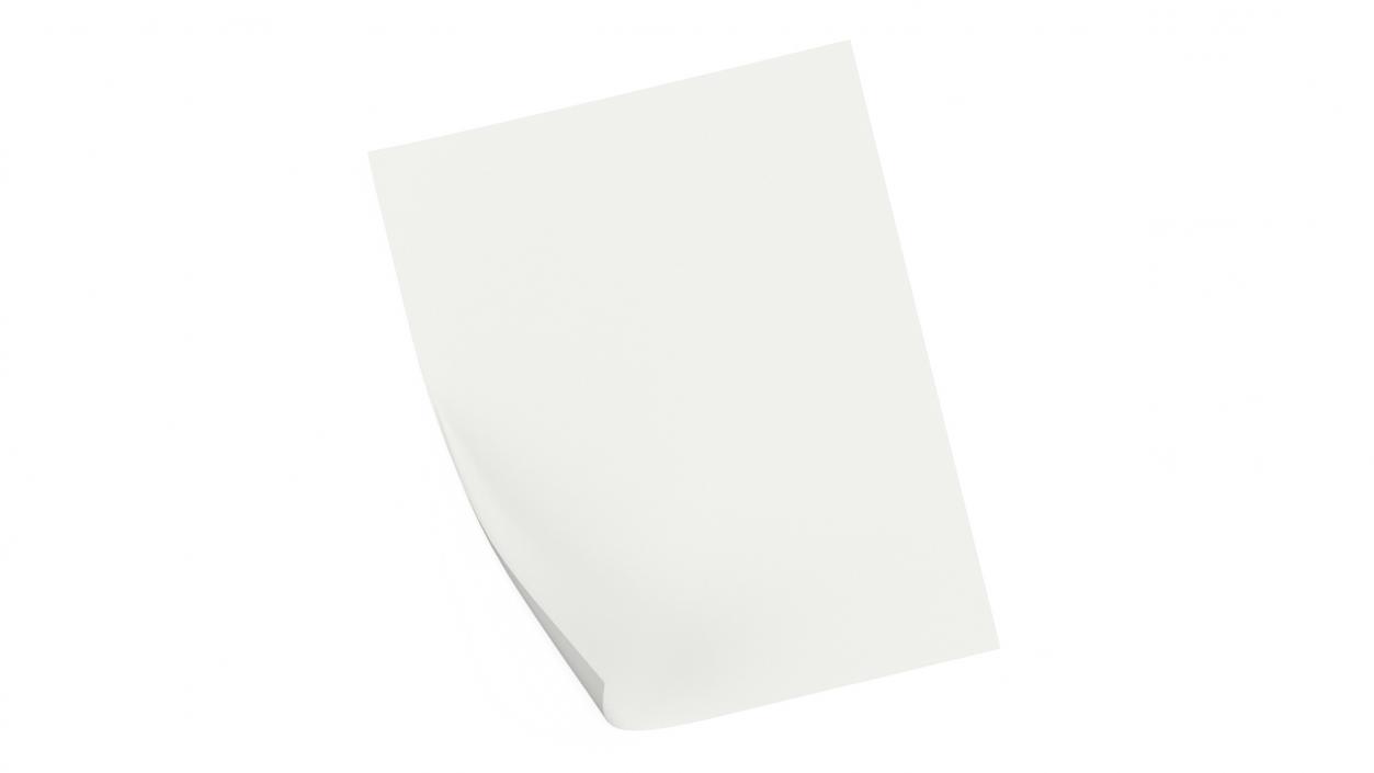 3D Empty White Paper Sheet model