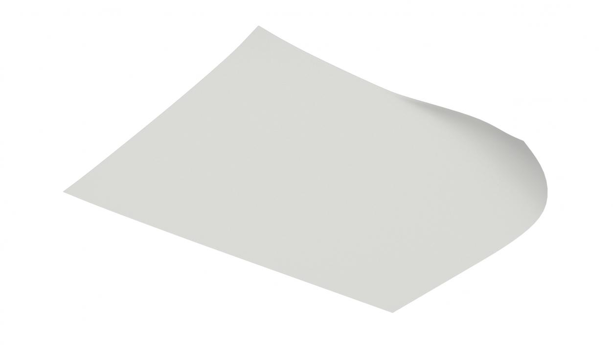 3D Empty White Paper Sheet model