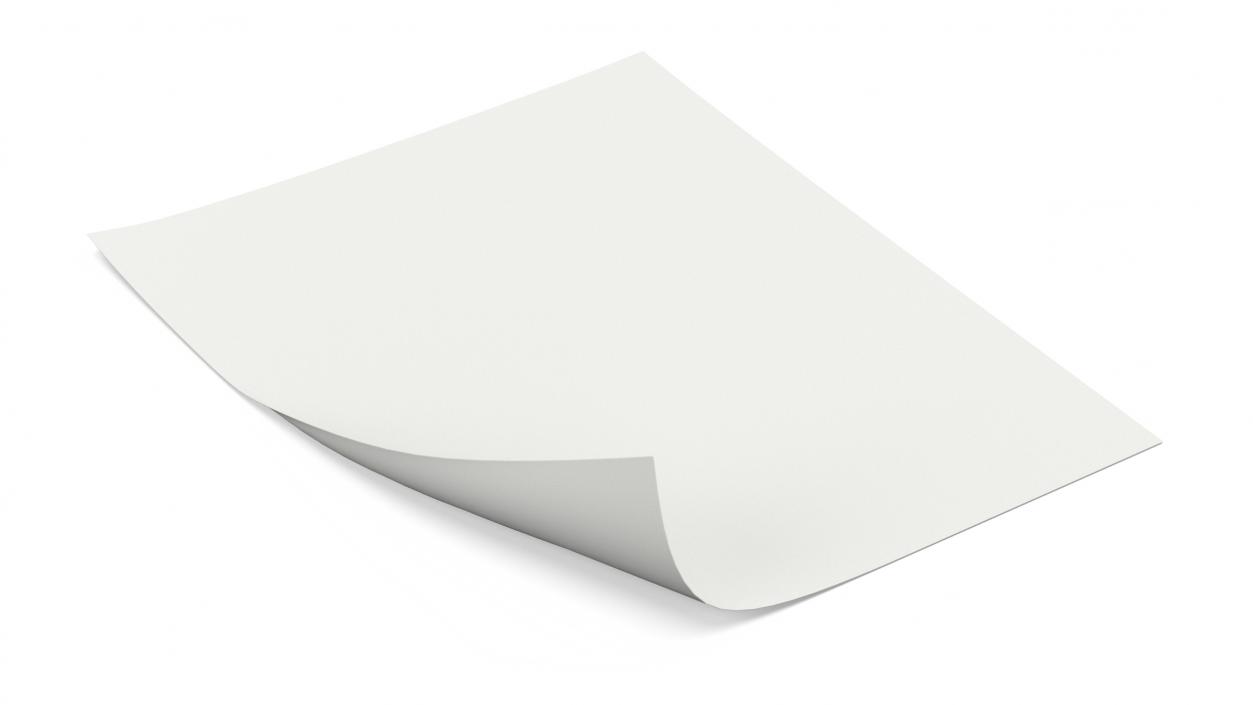 3D Empty White Paper Sheet model