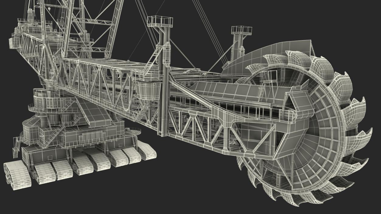 3D model Bagger 293 Bucket Wheel Excavator Rigged