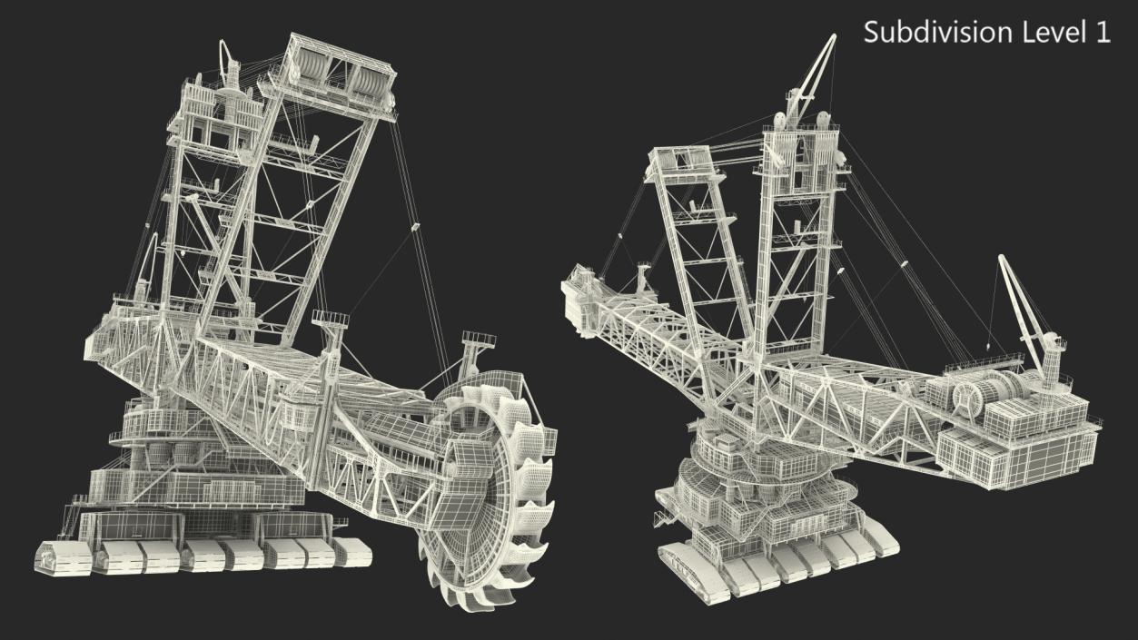 3D model Bagger 293 Bucket Wheel Excavator Rigged