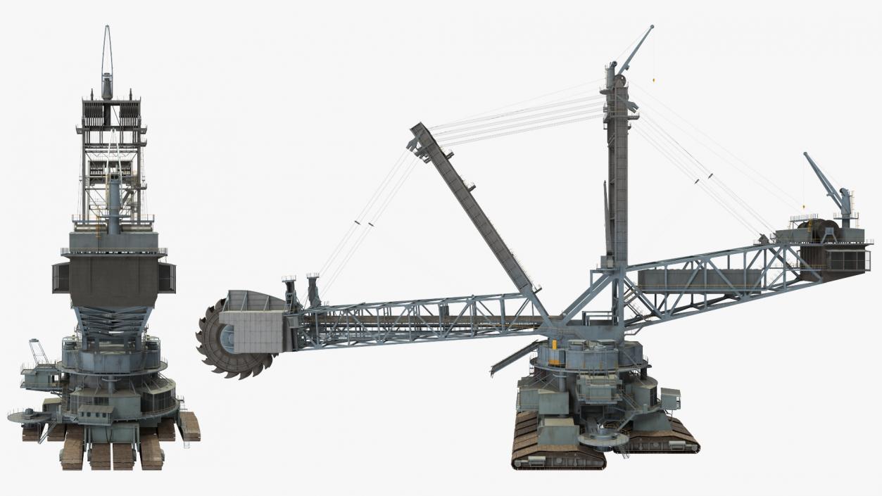 3D model Bagger 293 Bucket Wheel Excavator Rigged