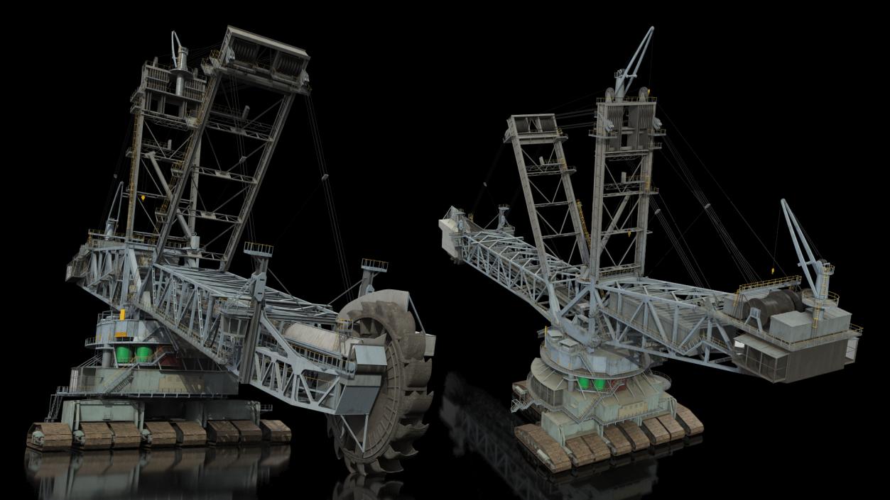 3D model Bagger 293 Bucket Wheel Excavator Rigged