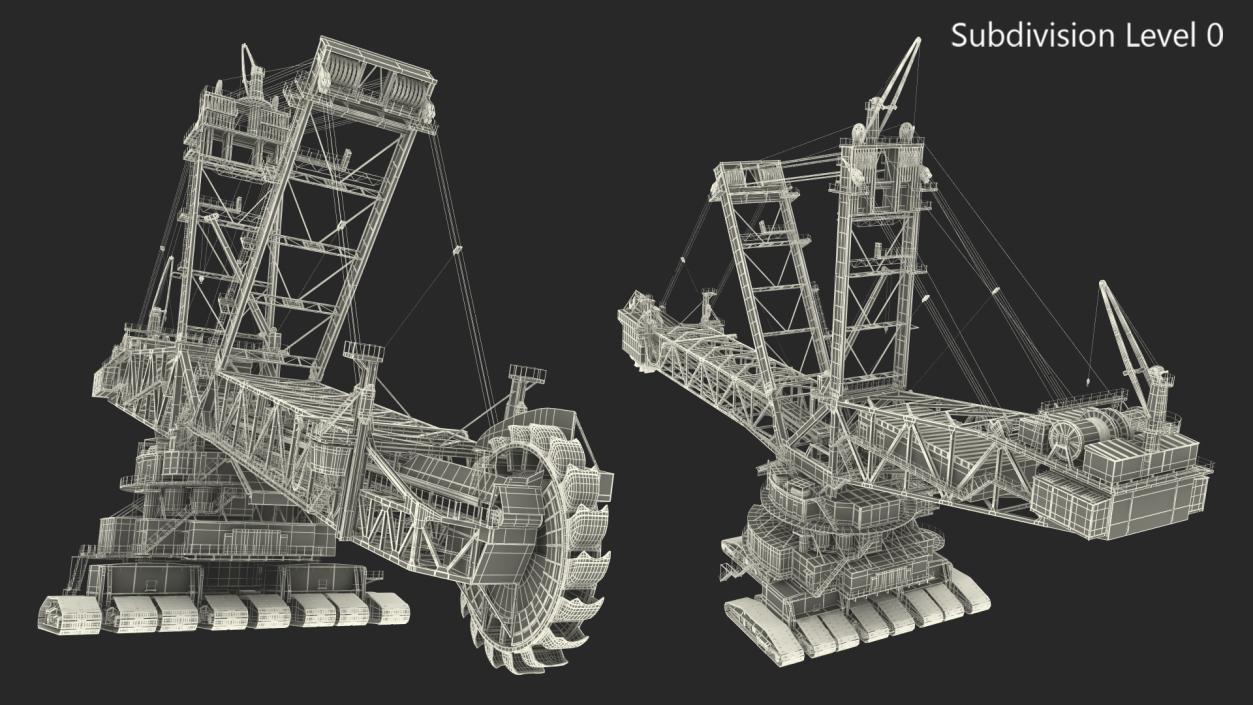 3D model Bagger 293 Bucket Wheel Excavator Rigged