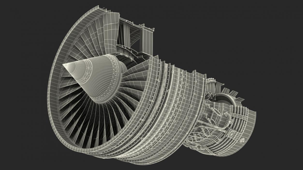 3D Aircraft Engine Canada PT6 Sectioned