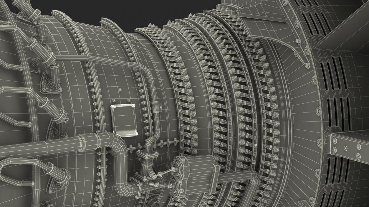 3D Aircraft Engine Canada PT6 Sectioned