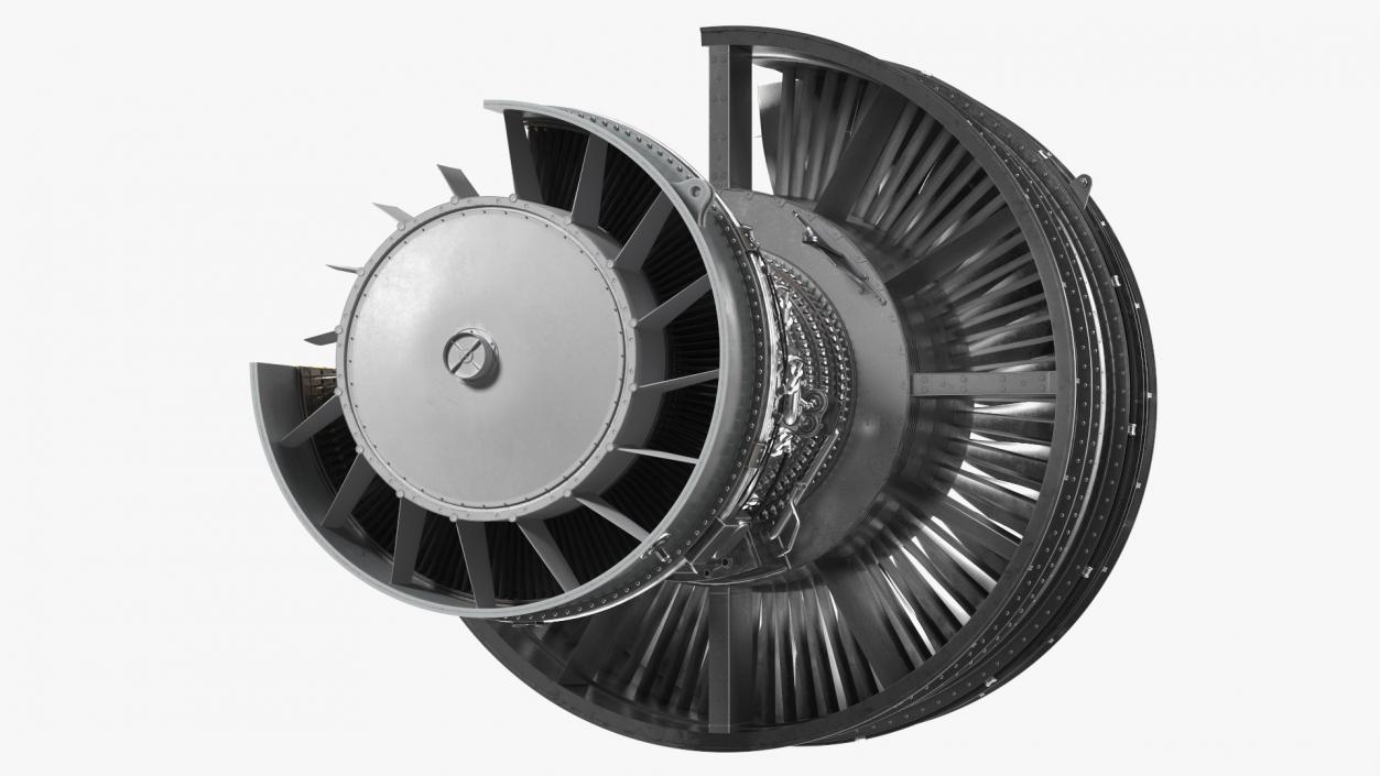 3D Aircraft Engine Canada PT6 Sectioned