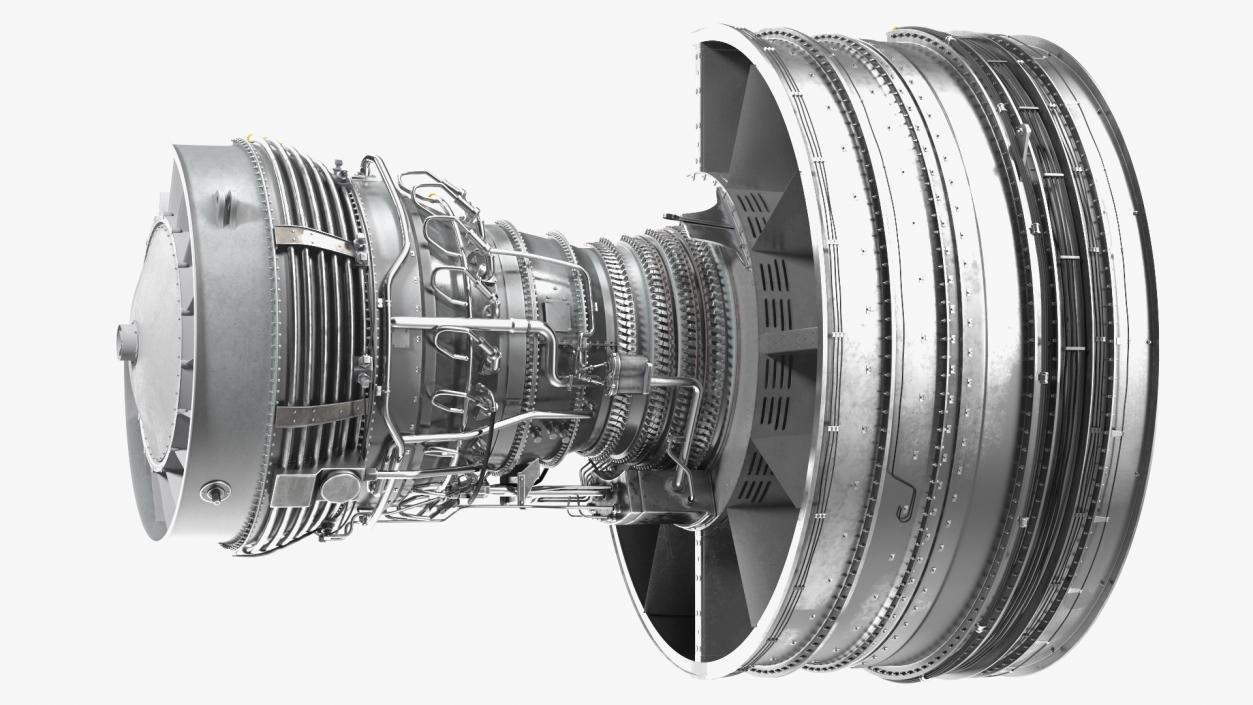 3D Aircraft Engine Canada PT6 Sectioned