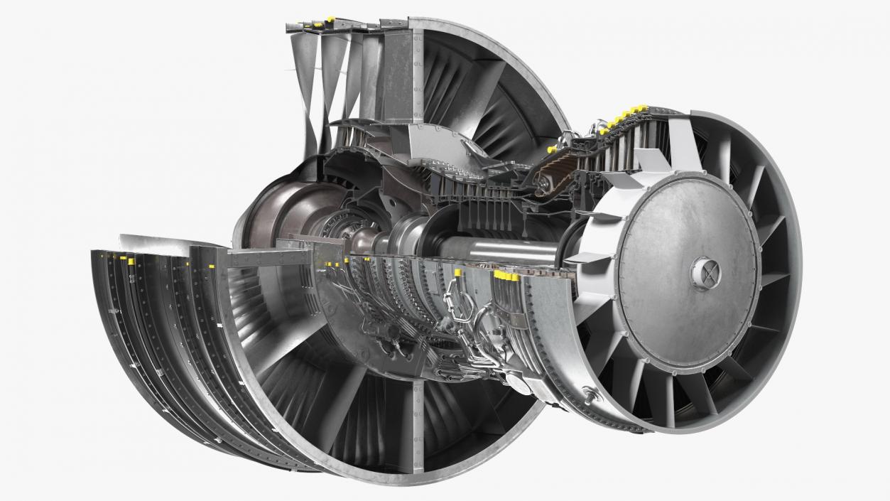 3D Aircraft Engine Canada PT6 Sectioned