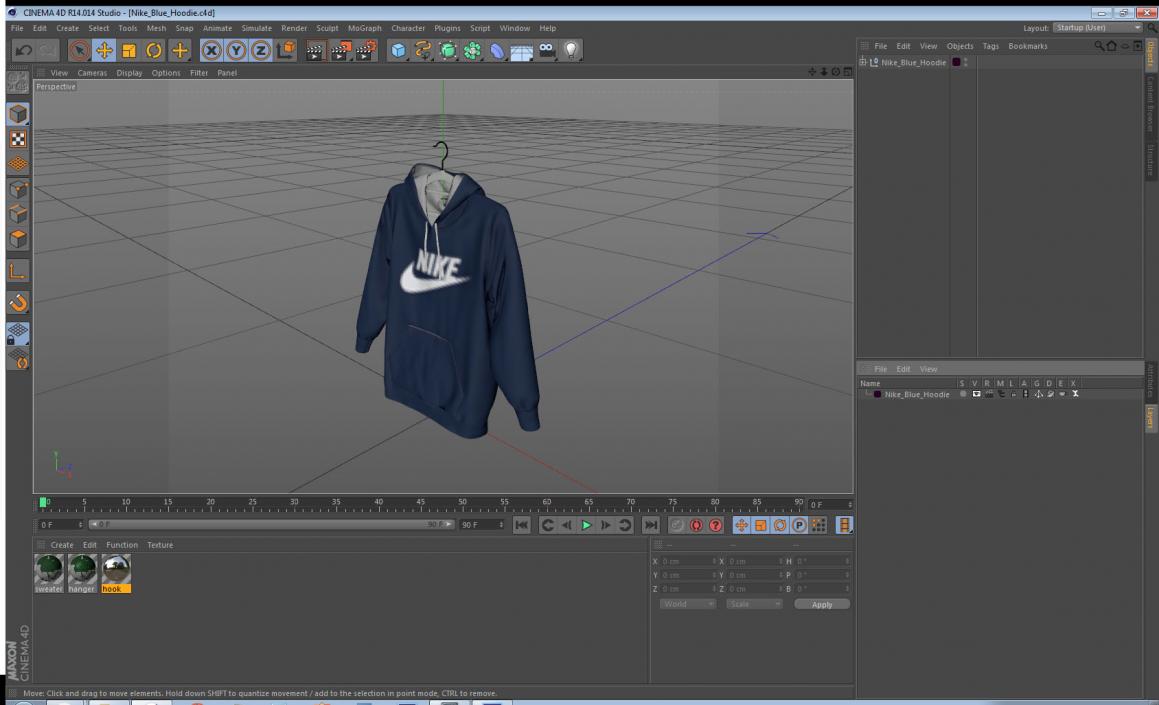 3D Nike Blue Hoodie