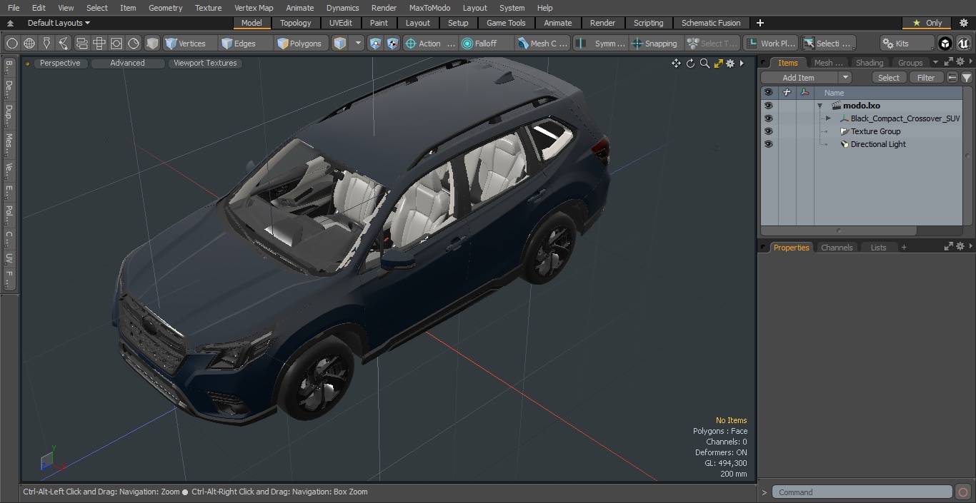 Black Compact Crossover SUV 3D