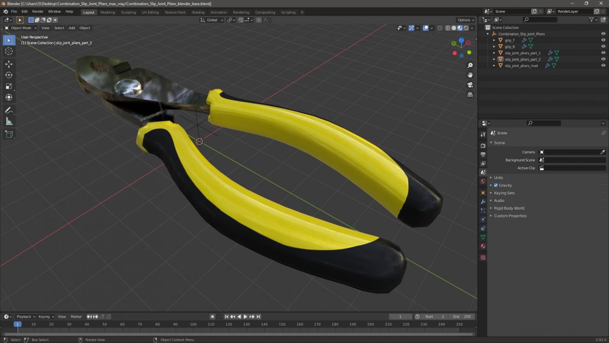 Combination Slip Joint Pliers 3D model