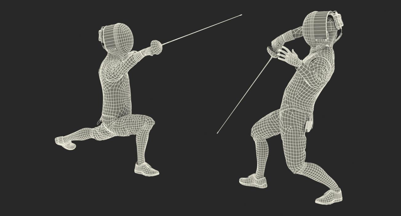 3D French Olympic Fencers Fight model