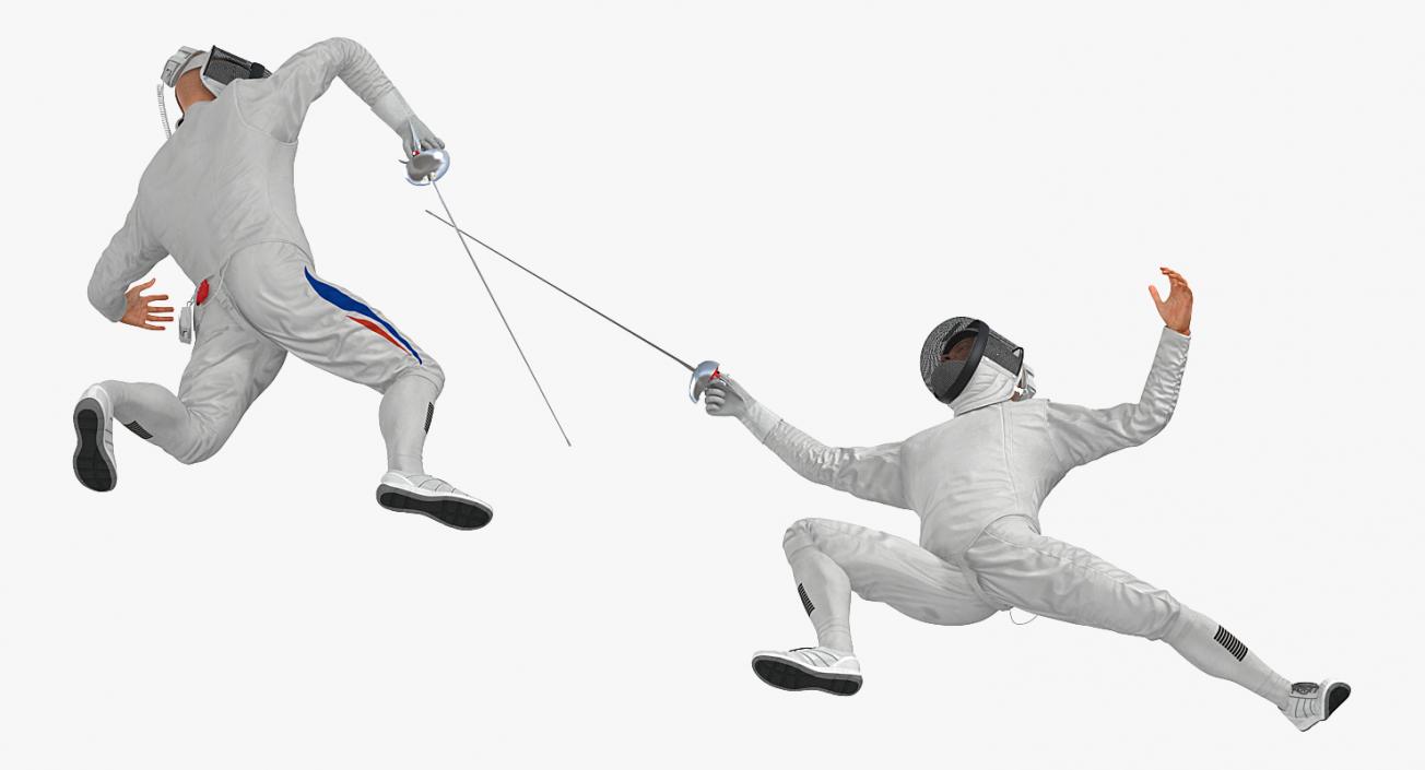 3D French Olympic Fencers Fight model