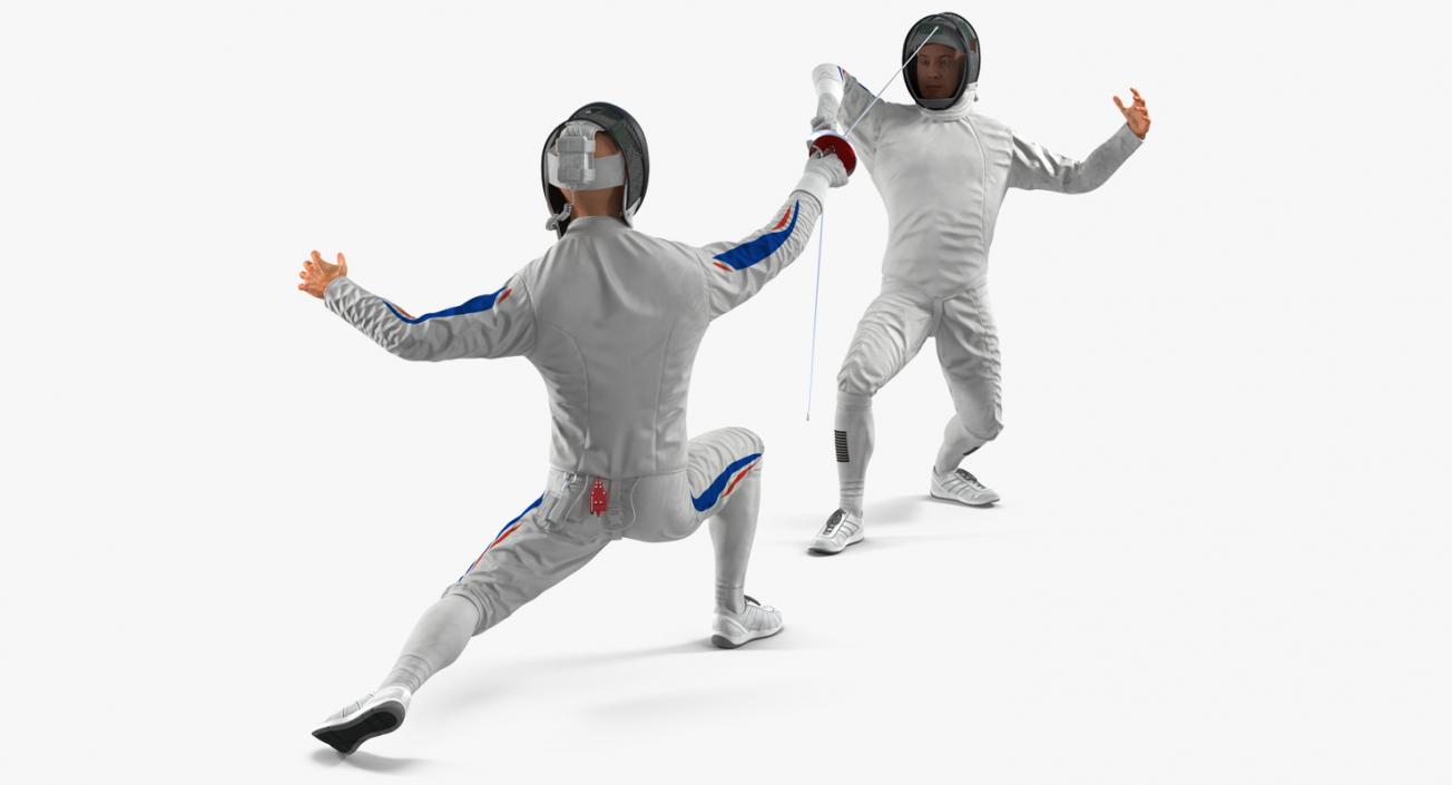 3D French Olympic Fencers Fight model