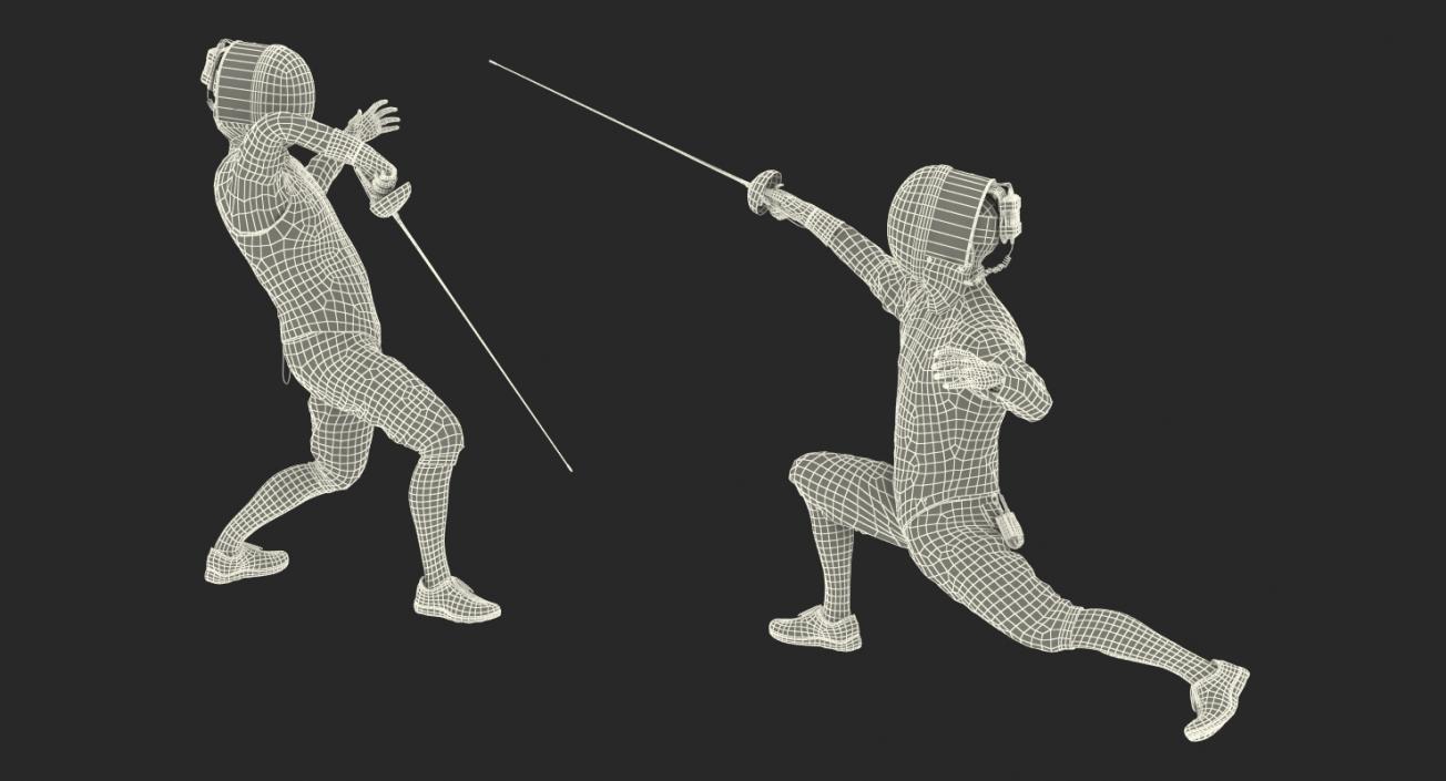 3D French Olympic Fencers Fight model