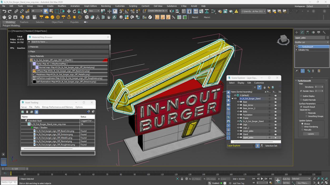 3D In N Out Burger Stand