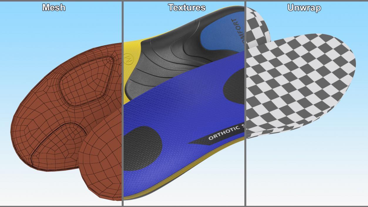 3D Orthopedic Sport Shoe Insole model