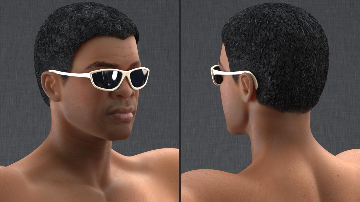 Light Skin Black Man in Swimwear Rigged 3D model