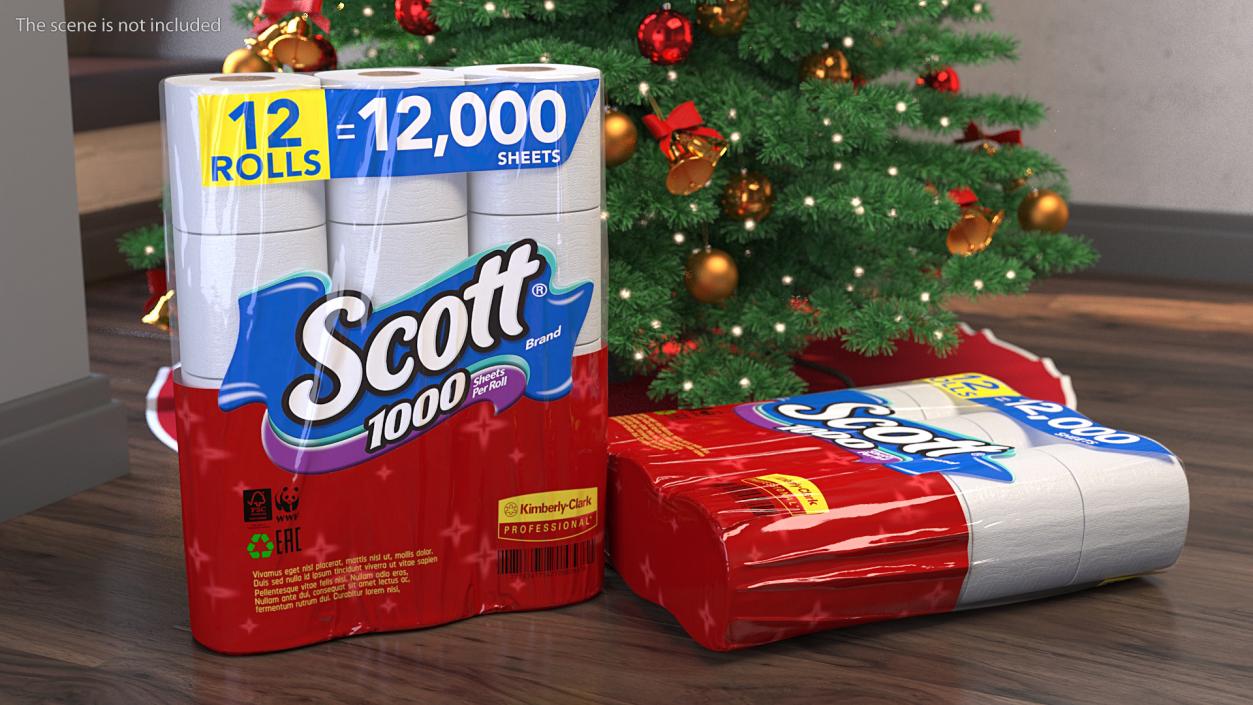 3D Scott Bath Tissue 12 Rolls