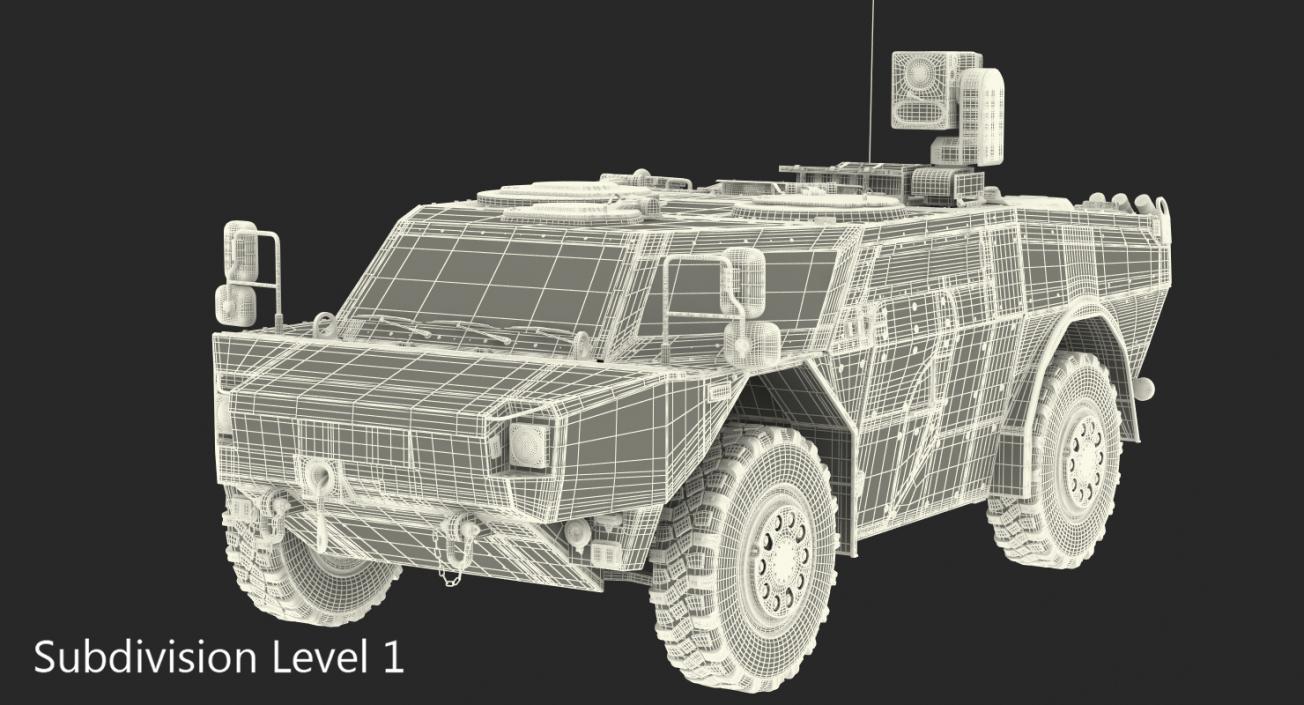 3D Fennek German Reconnaissance Vehicle Rigged model