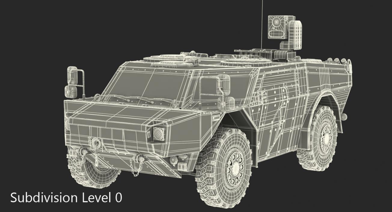 3D Fennek German Reconnaissance Vehicle Rigged model