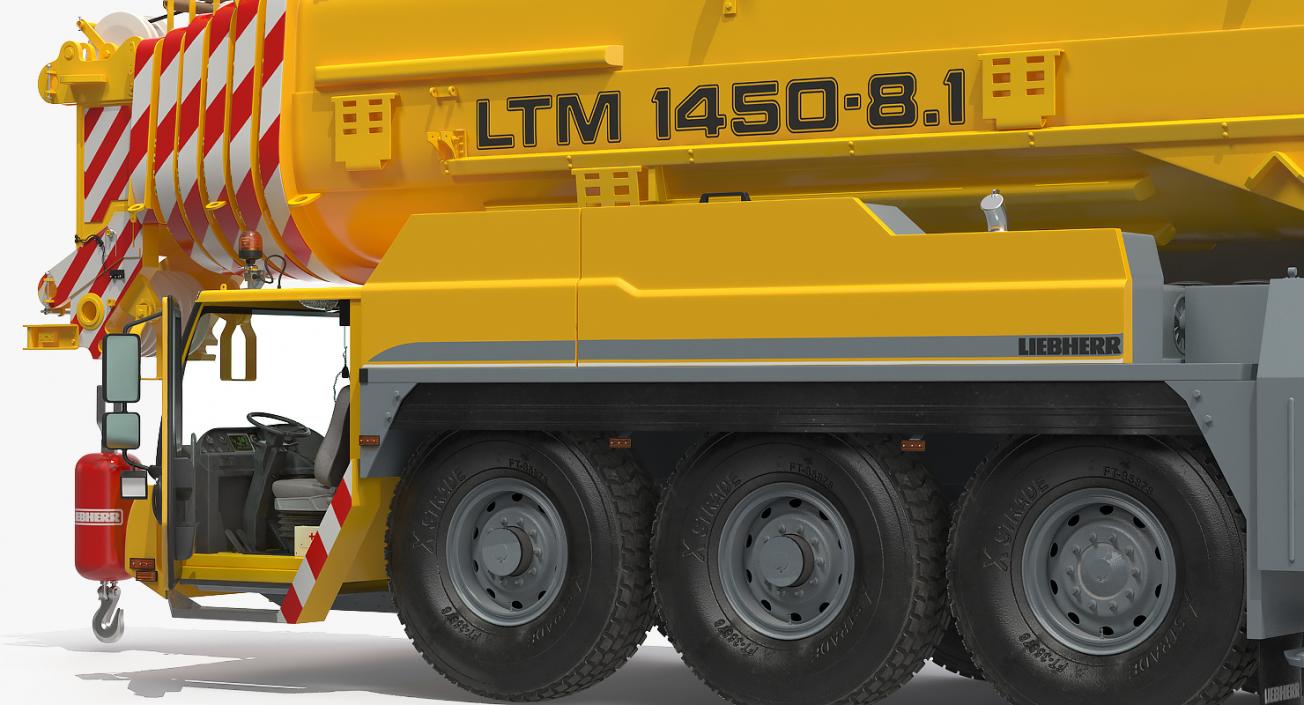 Liebherr LTM 1450 Mobile Crane Rigged 3D