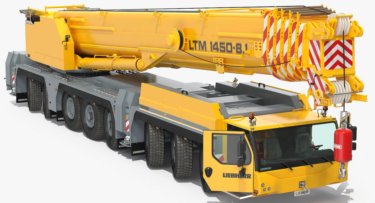 Liebherr LTM 1450 Mobile Crane Rigged 3D