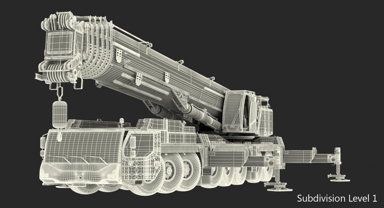 Liebherr LTM 1450 Mobile Crane Rigged 3D