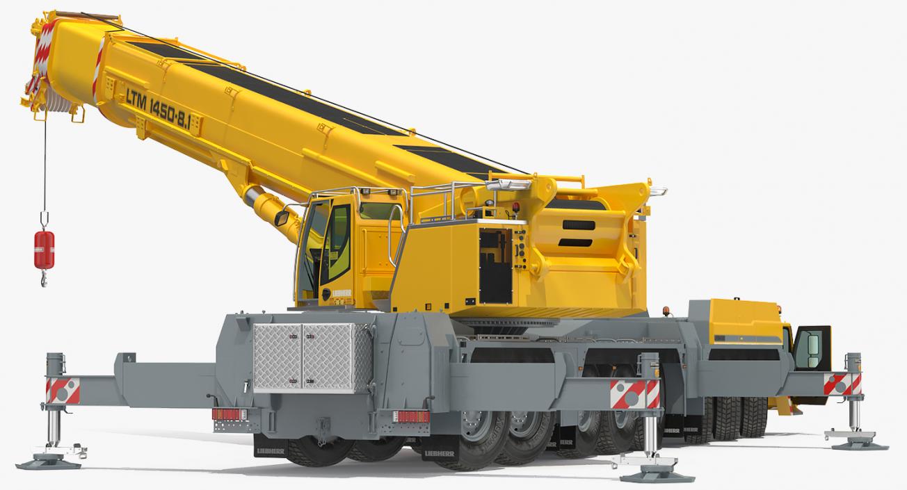 Liebherr LTM 1450 Mobile Crane Rigged 3D