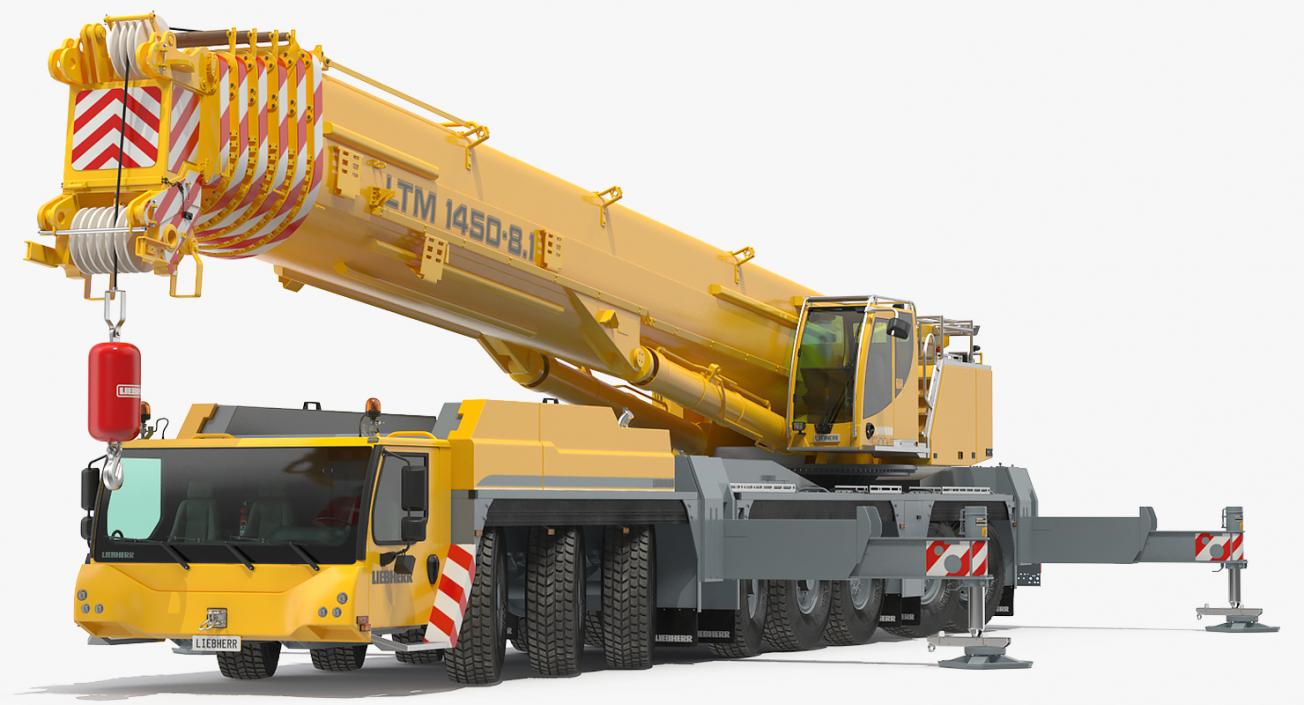 Liebherr LTM 1450 Mobile Crane Rigged 3D