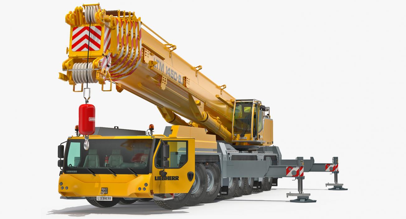 Liebherr LTM 1450 Mobile Crane Rigged 3D