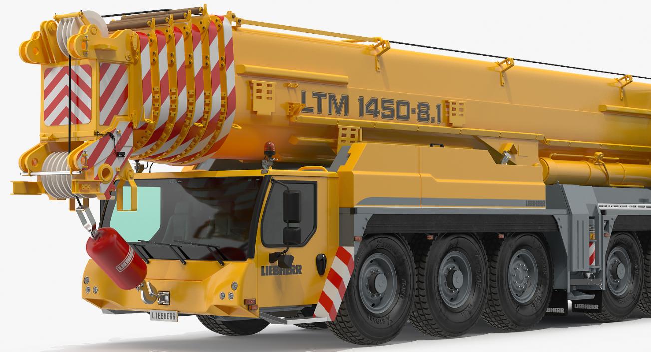 Liebherr LTM 1450 Mobile Crane Rigged 3D