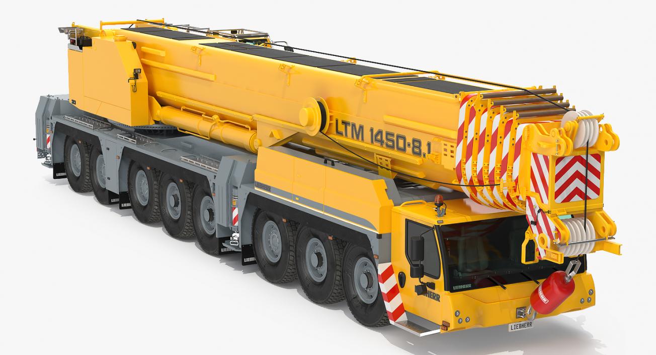 Liebherr LTM 1450 Mobile Crane Rigged 3D