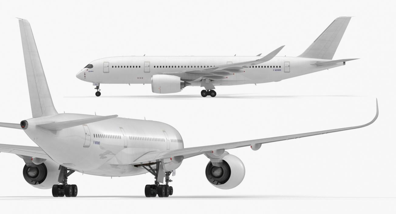 Airbus A350-800 Generic Rigged 3D Model 3D model