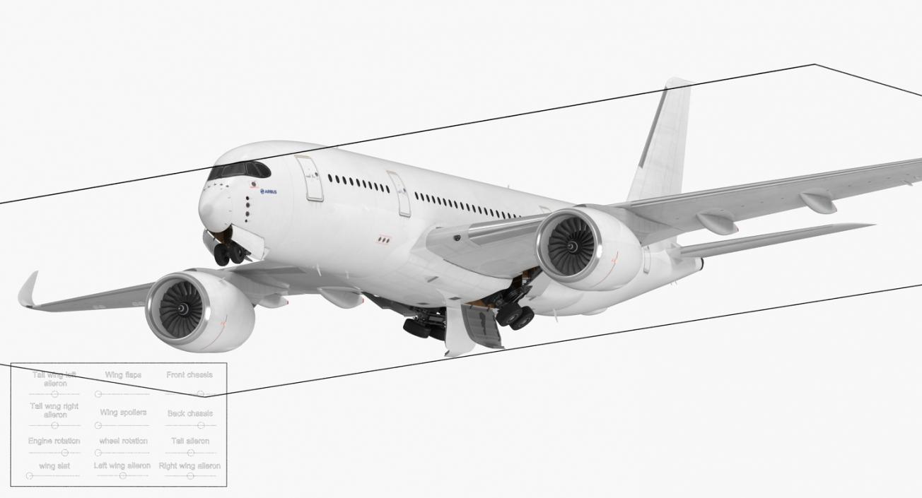 Airbus A350-800 Generic Rigged 3D Model 3D model