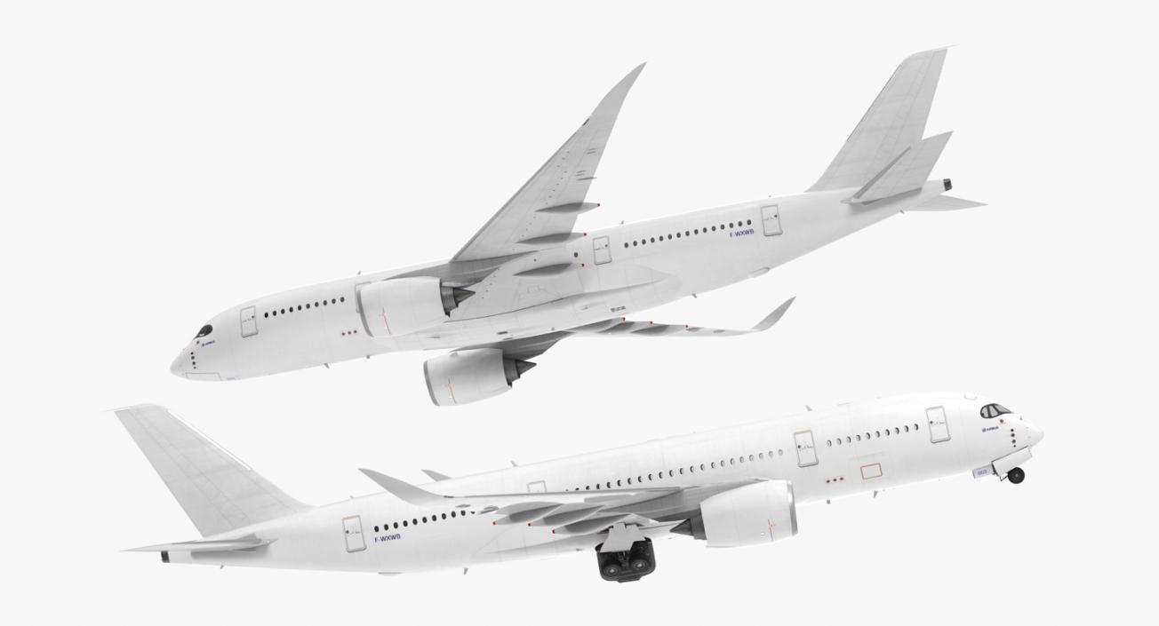 Airbus A350-800 Generic Rigged 3D Model 3D model