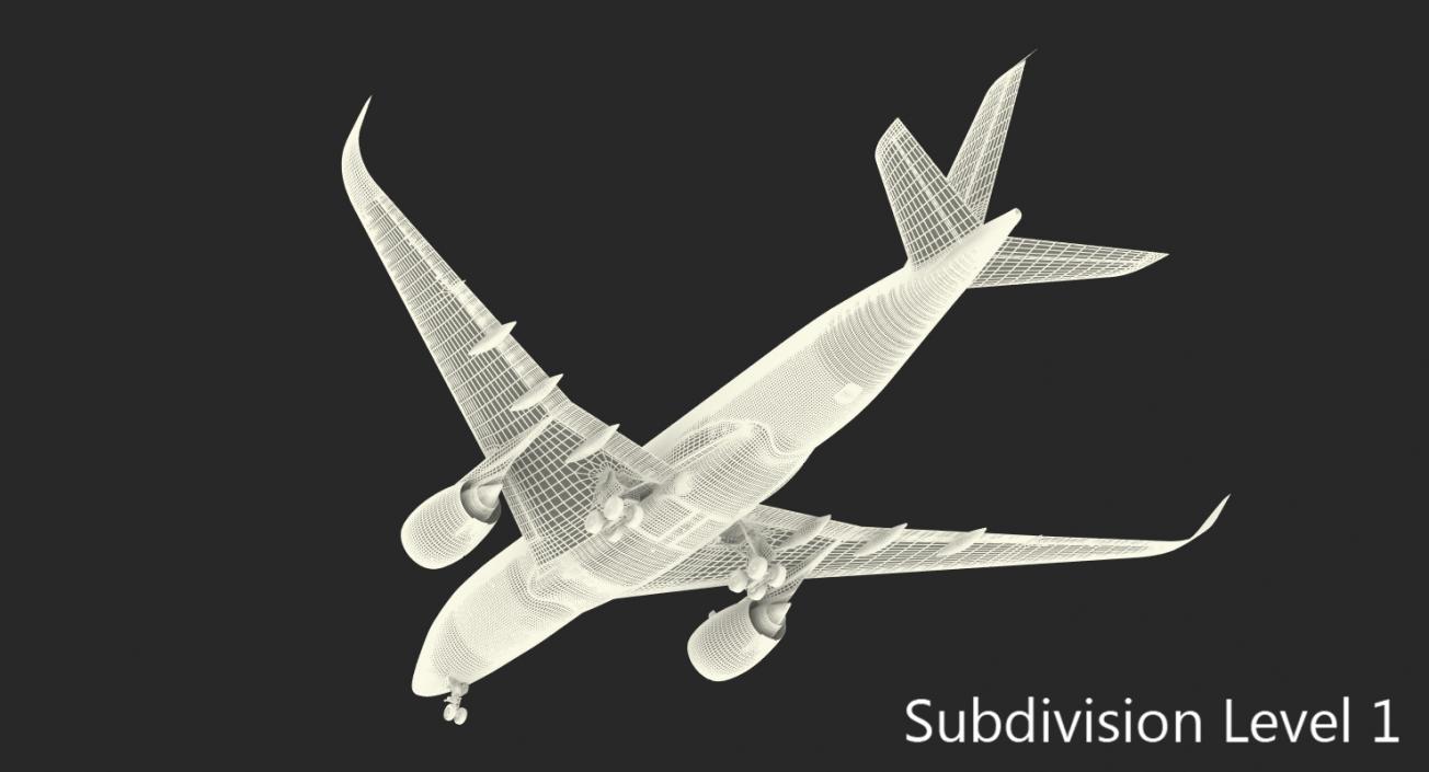 Airbus A350-800 Generic Rigged 3D Model 3D model