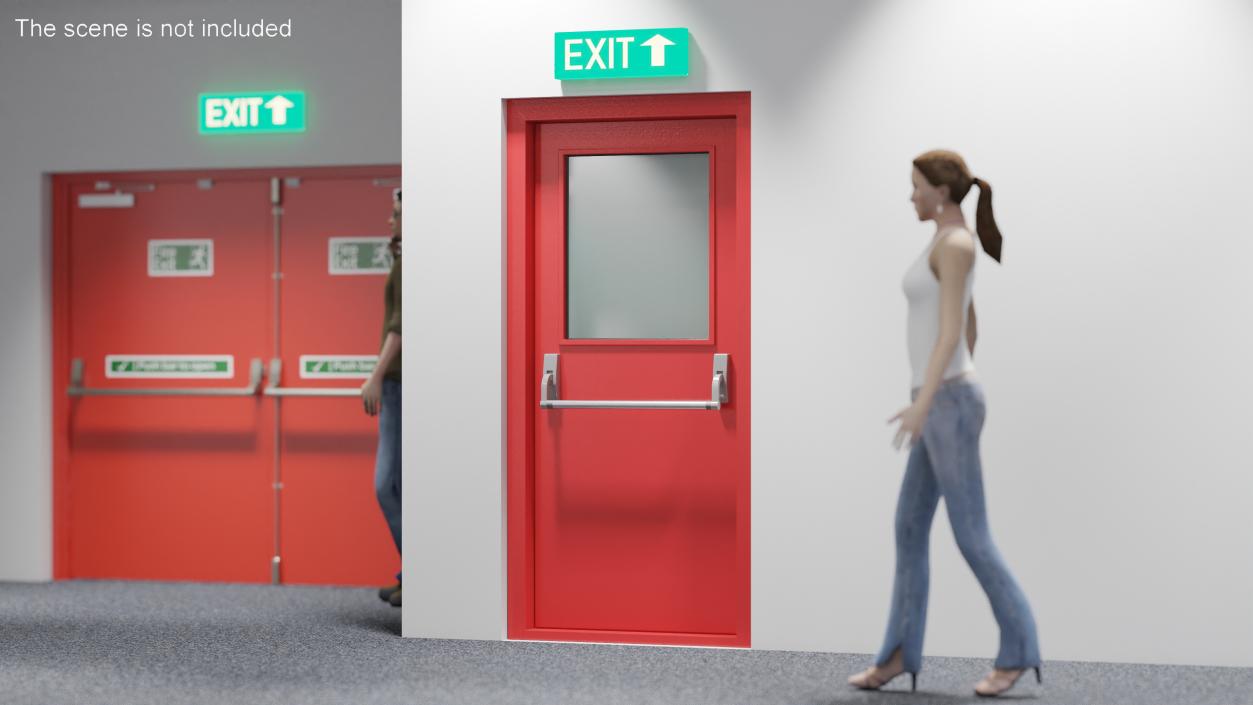 3D Fire Exit Doors Collection