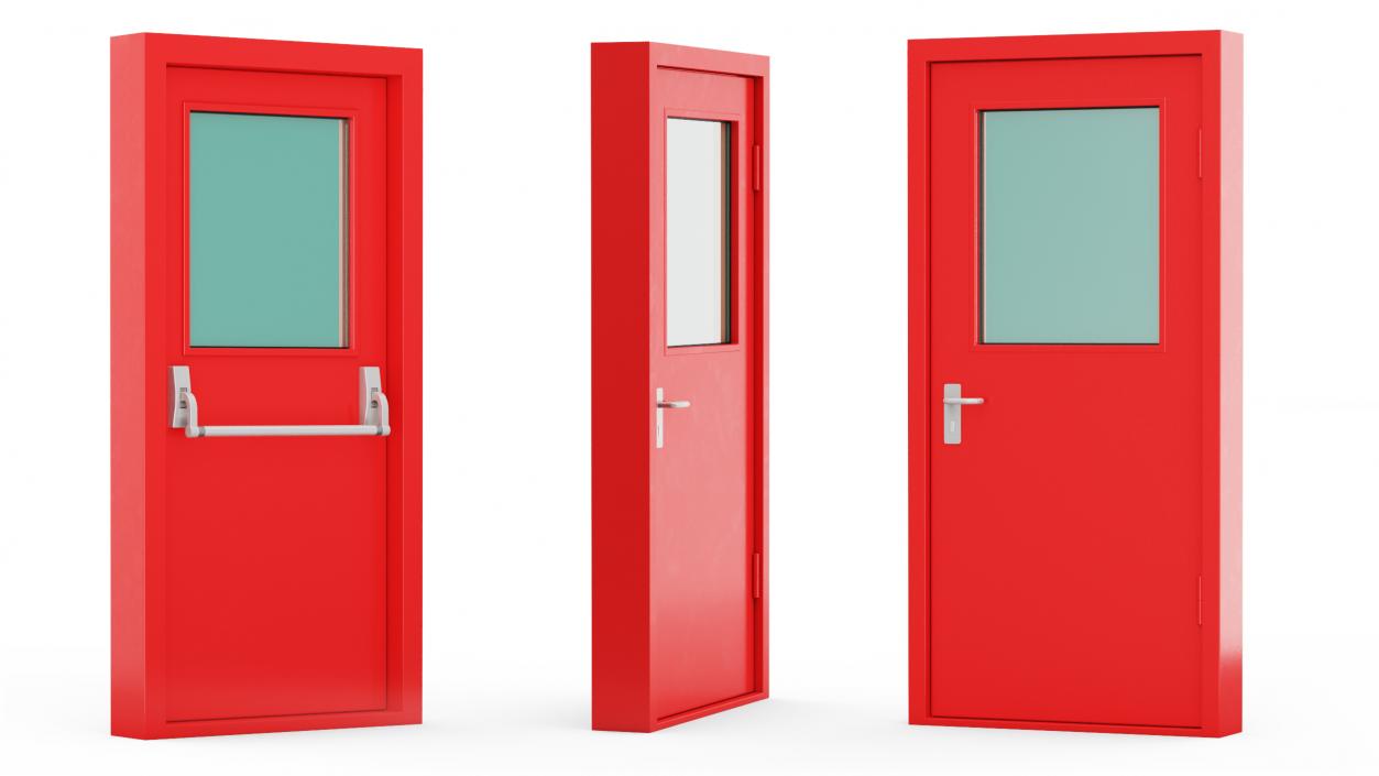 3D Fire Exit Doors Collection