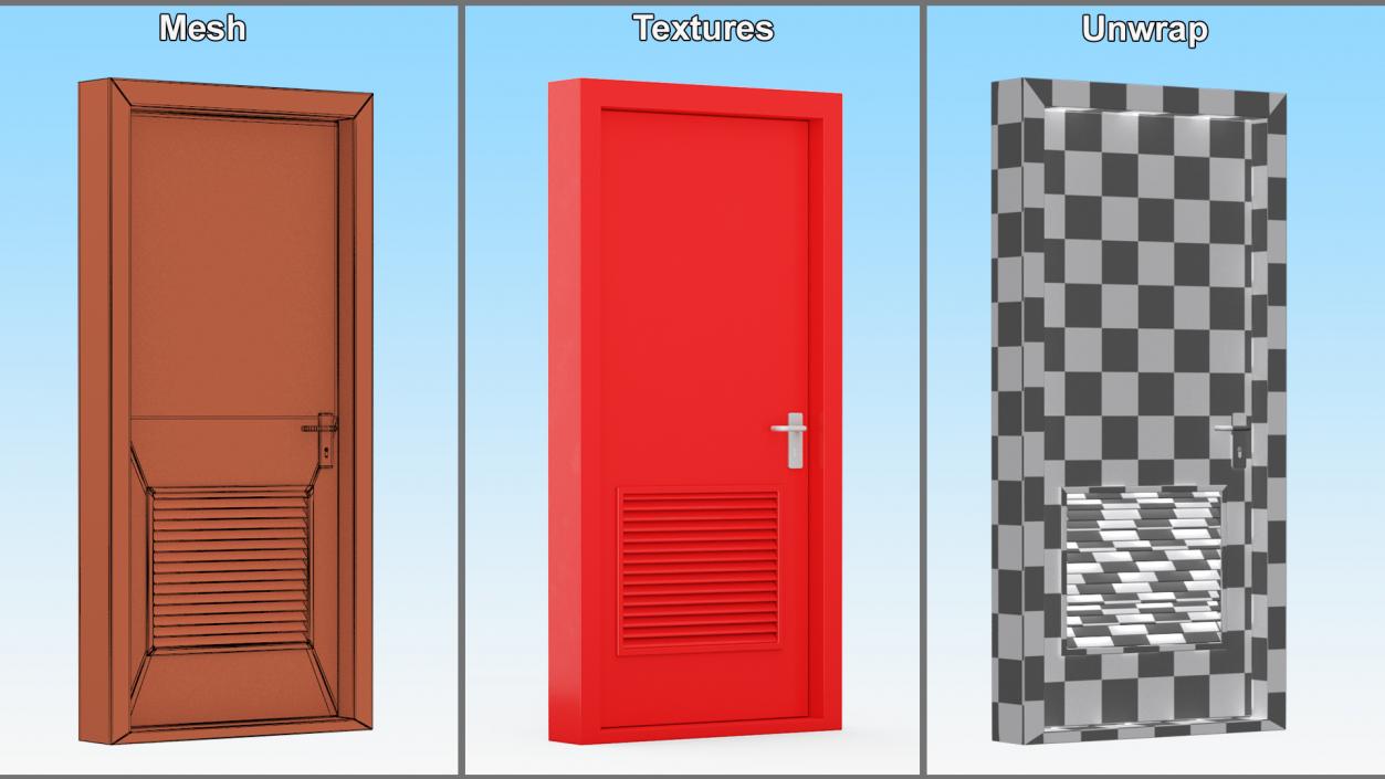 3D Fire Exit Doors Collection