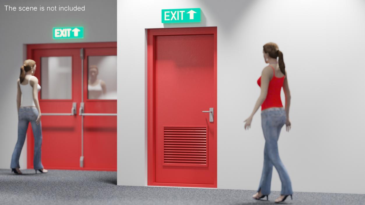 3D Fire Exit Doors Collection