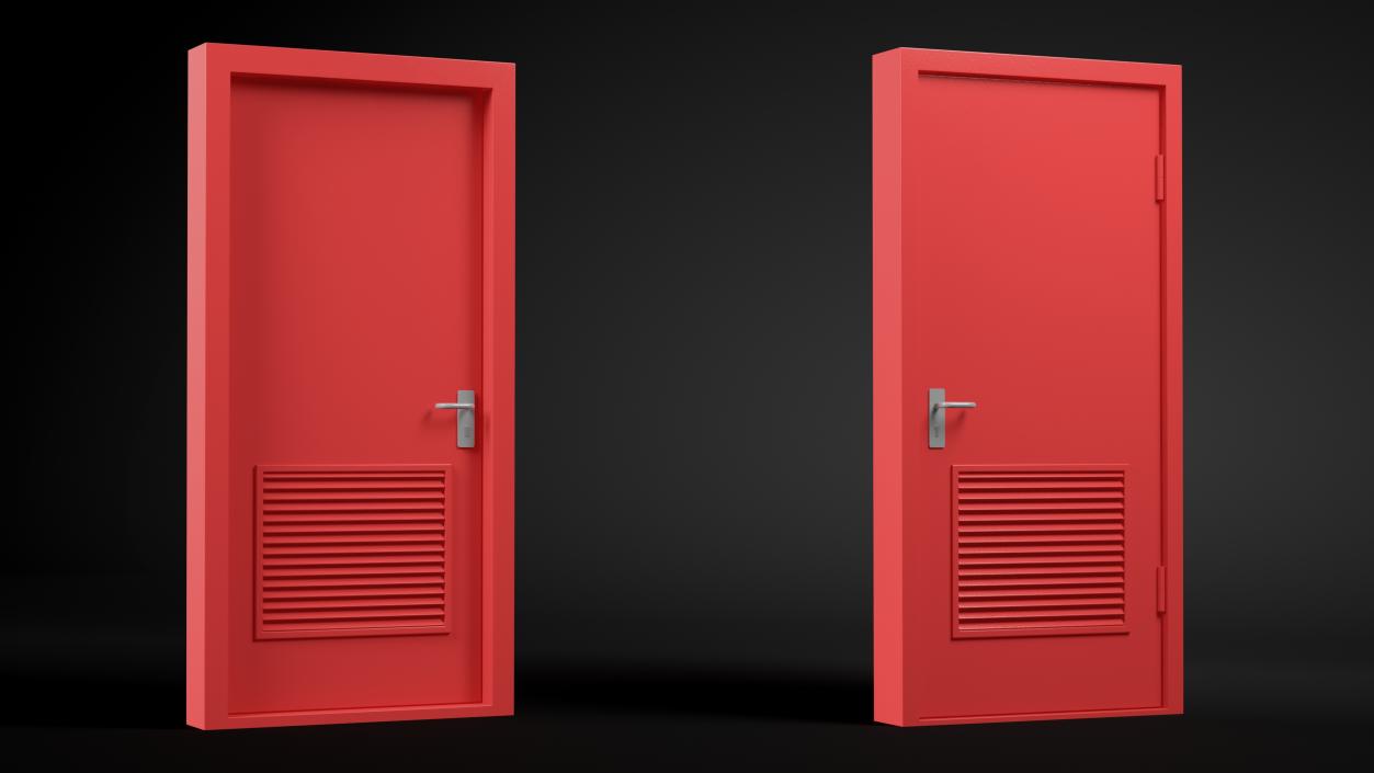 3D Fire Exit Doors Collection