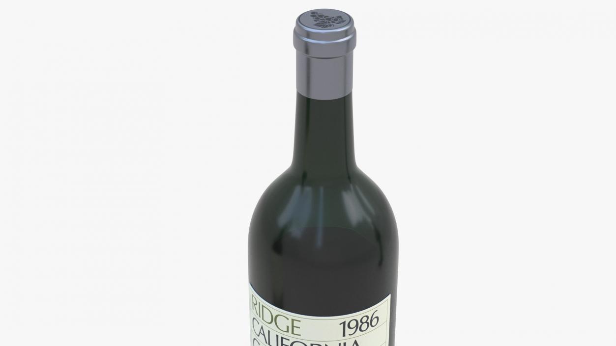 Ridge California Cabernet Bottle 3D