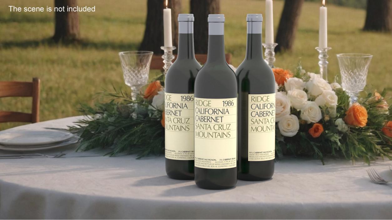 Ridge California Cabernet Bottle 3D