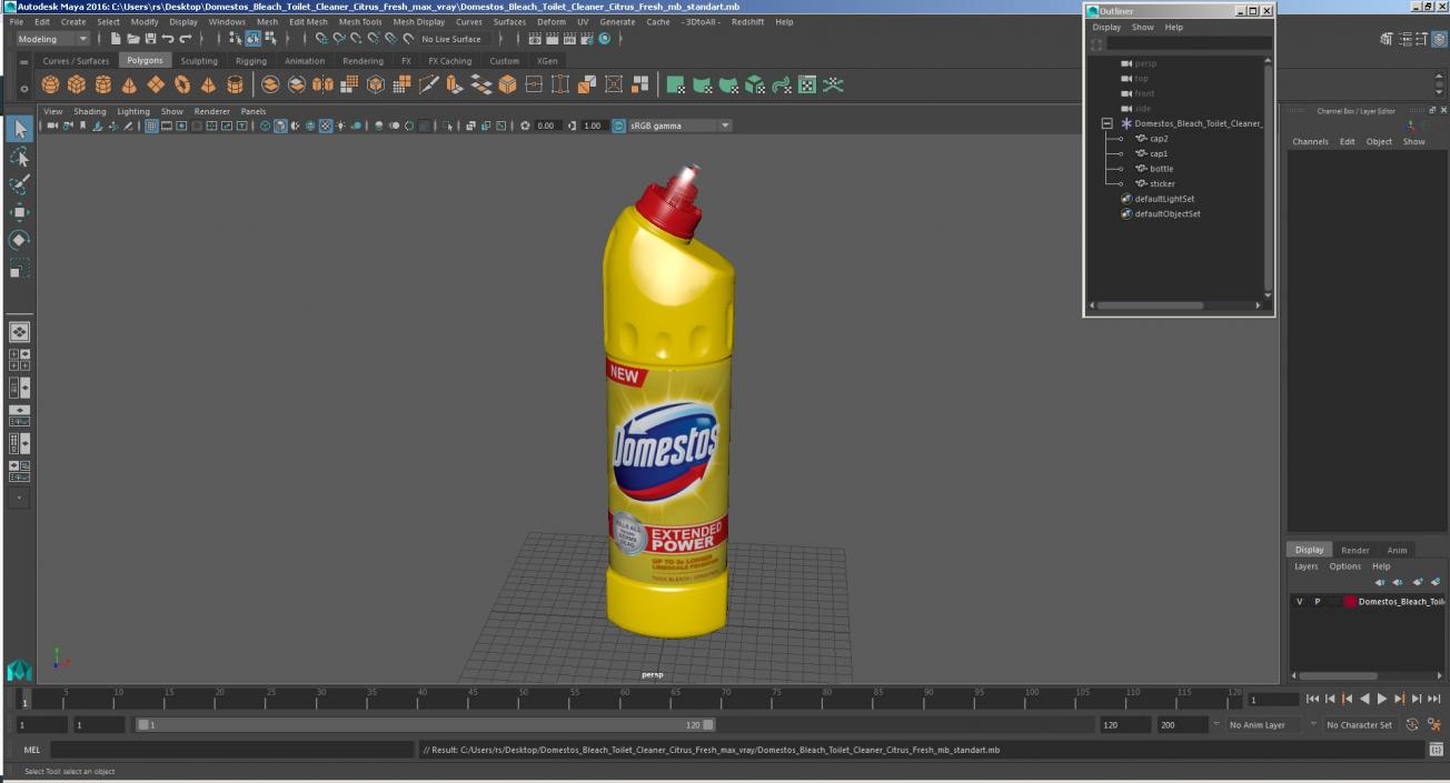 3D Domestos Bleach Toilet Cleaner Citrus Fresh model