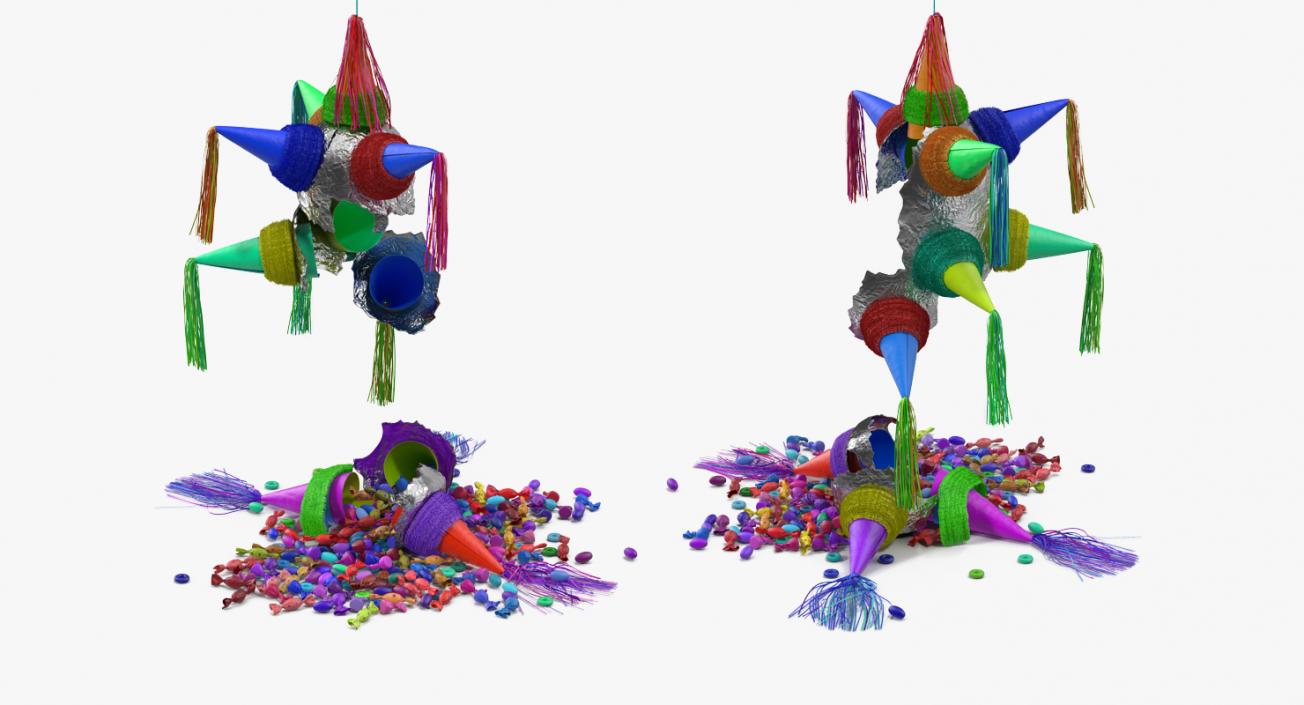 Smashed Star Pinata 3D model