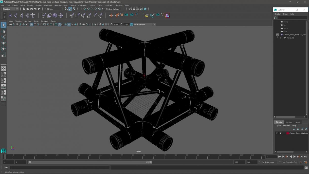 3D Corner Truss Modular Triangular 2 model